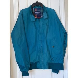 Vintage Men’s Lands’ End Full Zip Jacket With Cotton Plaid Pattern Lining (XL)